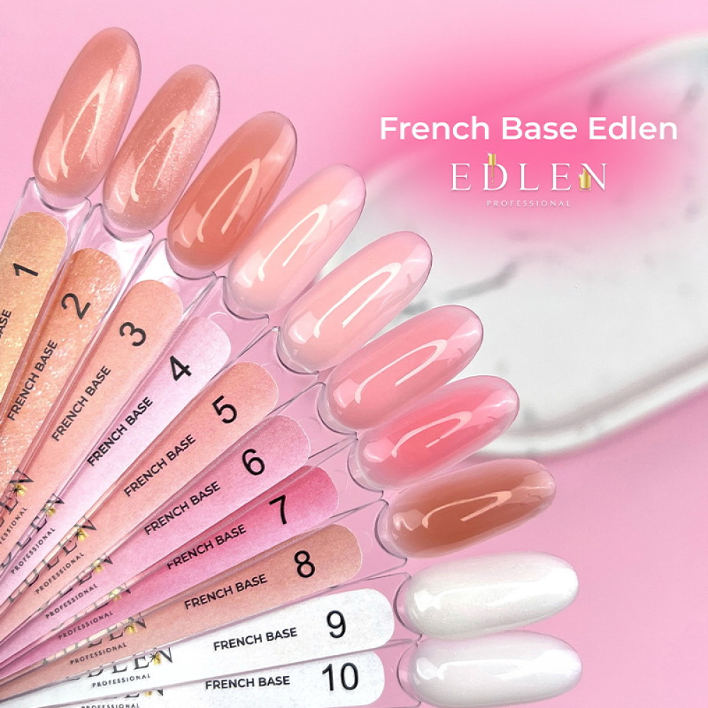 База каучуковая для гель-лака Edlen Professional French Base 01 теплый нюд с золотистым шиммером 17 мл