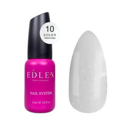 База каучуковая для гель-лака Edlen Professional French Base 10 молочный с нежным серебряным перламутровым отливом 9 мл
