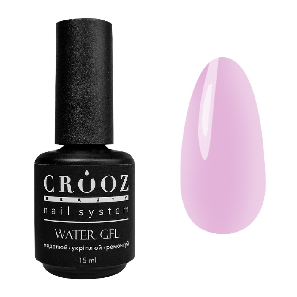 Рідкий гель Crooz Water Gel 10 для зміцнення та моделювання нюдовий лілово-рожевий 15 мл