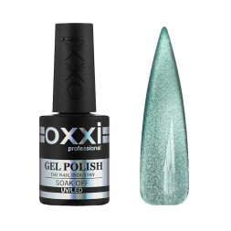 Гель-лак Oxxi Professional Crystal Cat 007 бірюзовий з шимером 10 мл