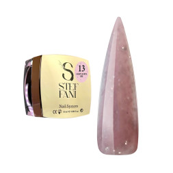 Акрил-гель Steffani Light Acryl Gel 13 для зміцнення нігтів м’який карамельно-рожевий з блискітками 10 мл