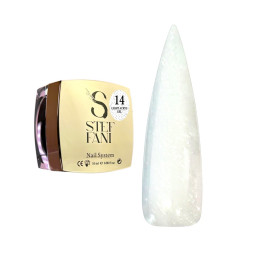 Акрил-гель Steffani Light Acryl Gel 14 для зміцнення нігтів молочний з блискітками та шимером 10 мл