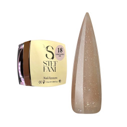Акрил-гель Steffani Light Acryl Gel 18 для зміцнення нігтів пісочно-бежевий з блискітками і шимером 10 мл