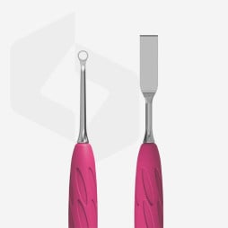 Лопатка маникюрна Staleks PRO Uniq Gummy 11 Type 1. плоский прямий пушер і мініатюрне кілечко. силіконова ручка
