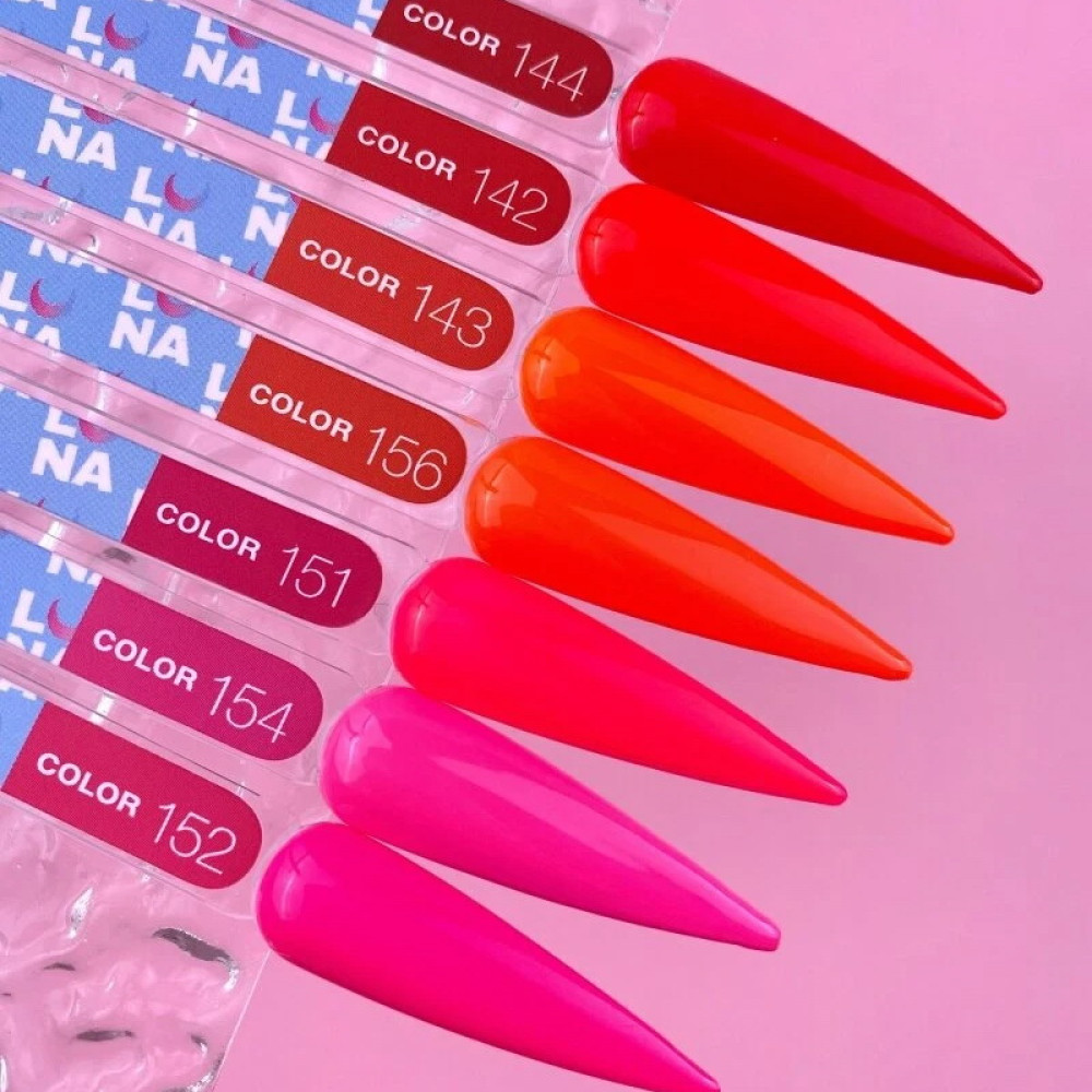 Гель-лак Luna Color Gel 144 насичений коралово-червоний 13 мл