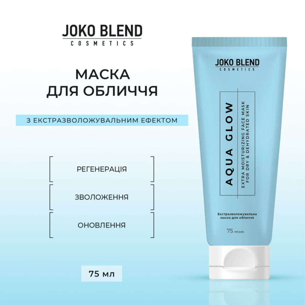 Маска для лица Joko Blend Aqua Glow экстраувлажняющая с гиалуроновой кислотой 75 мл