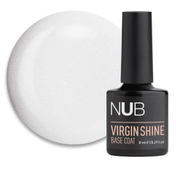 База камуфлирующая каучуковая для гель-лака NUB Virgin Shine Base Coat 01 Milk молочный с шиммером 8 мл