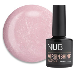 База камуфлирующая каучуковая для гель-лака NUB Virgin Shine Base Coat 03 Pink светло-розовый с шиммером 8 мл