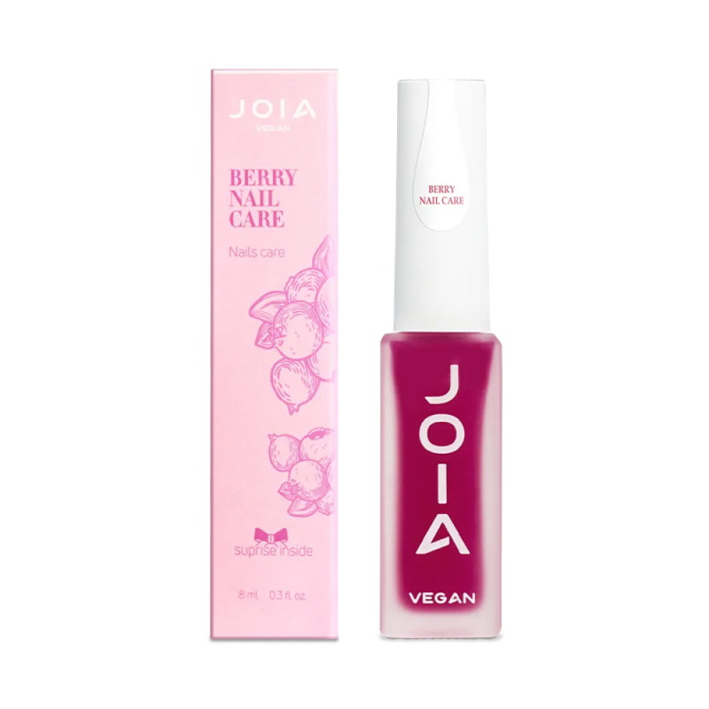 Средство для укрепления ногтей JOIA vegan Berry Nail Care суперактивное с нежным ягодным оттенком 8 мл