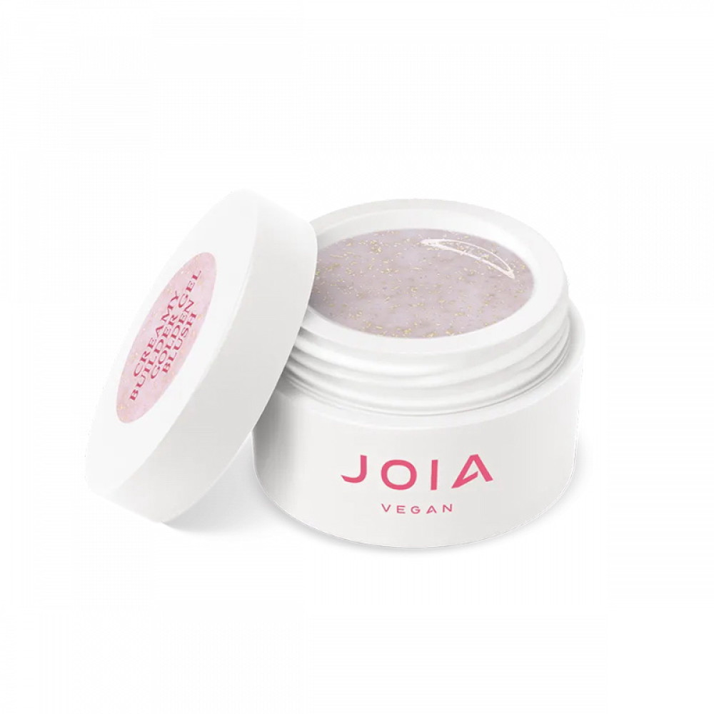 Гель моделюючий JOIA vegan Creamy Builder Gel Golden Blush молочно-рожевий з золотими блискітками 15 мл