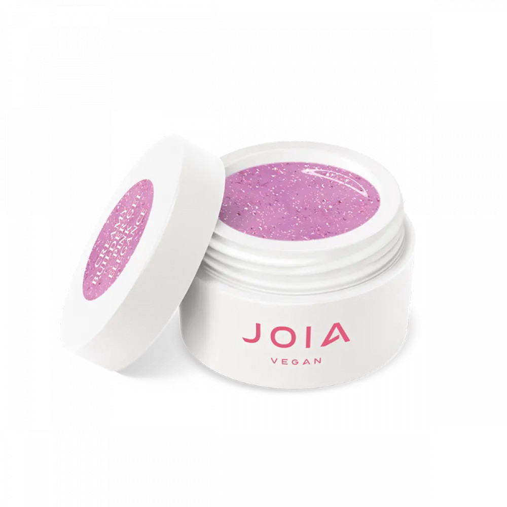 Гель моделюючий JOIA vegan Creamy Builder Gel Pink Elegance ніжно-рожевий з рожевими блискітками 15 мл