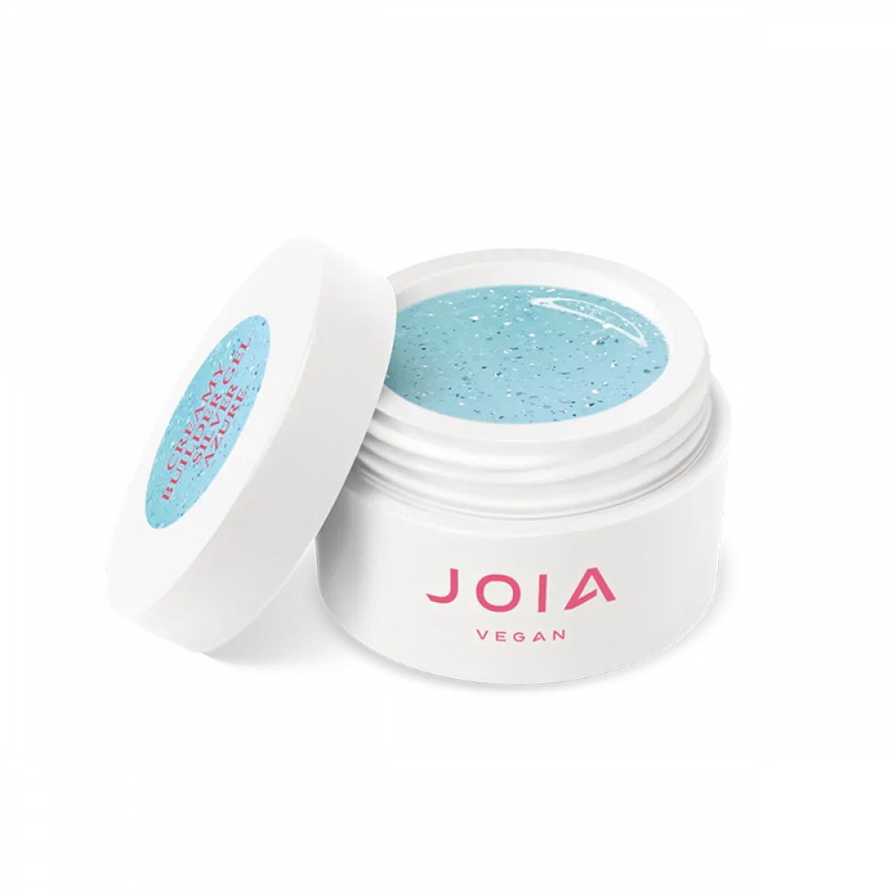 Гель моделюючий JOIA vegan Creamy Builder Gel Silver Azure блакитно-бірюзовий зі срібними блискітками 15 мл