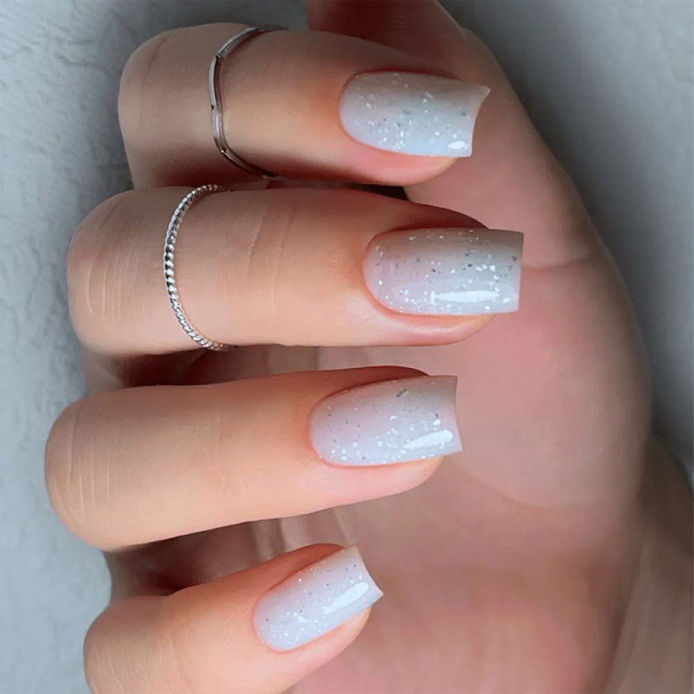 Гель моделюючий JOIA vegan Creamy Builder Gel Silver Azure блакитно-бірюзовий зі срібними блискітками 15 мл