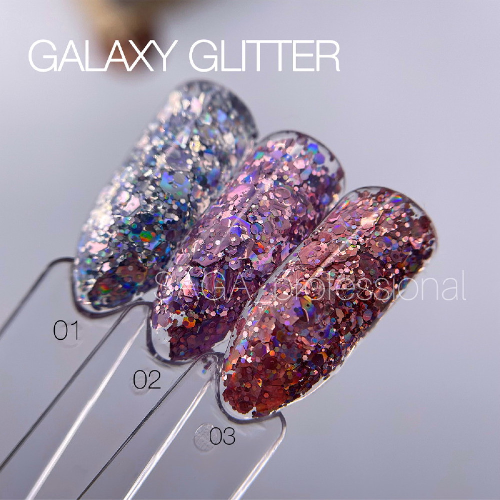 Глітерний гель Saga Professional Galaxy Glitter 03. 8 мл