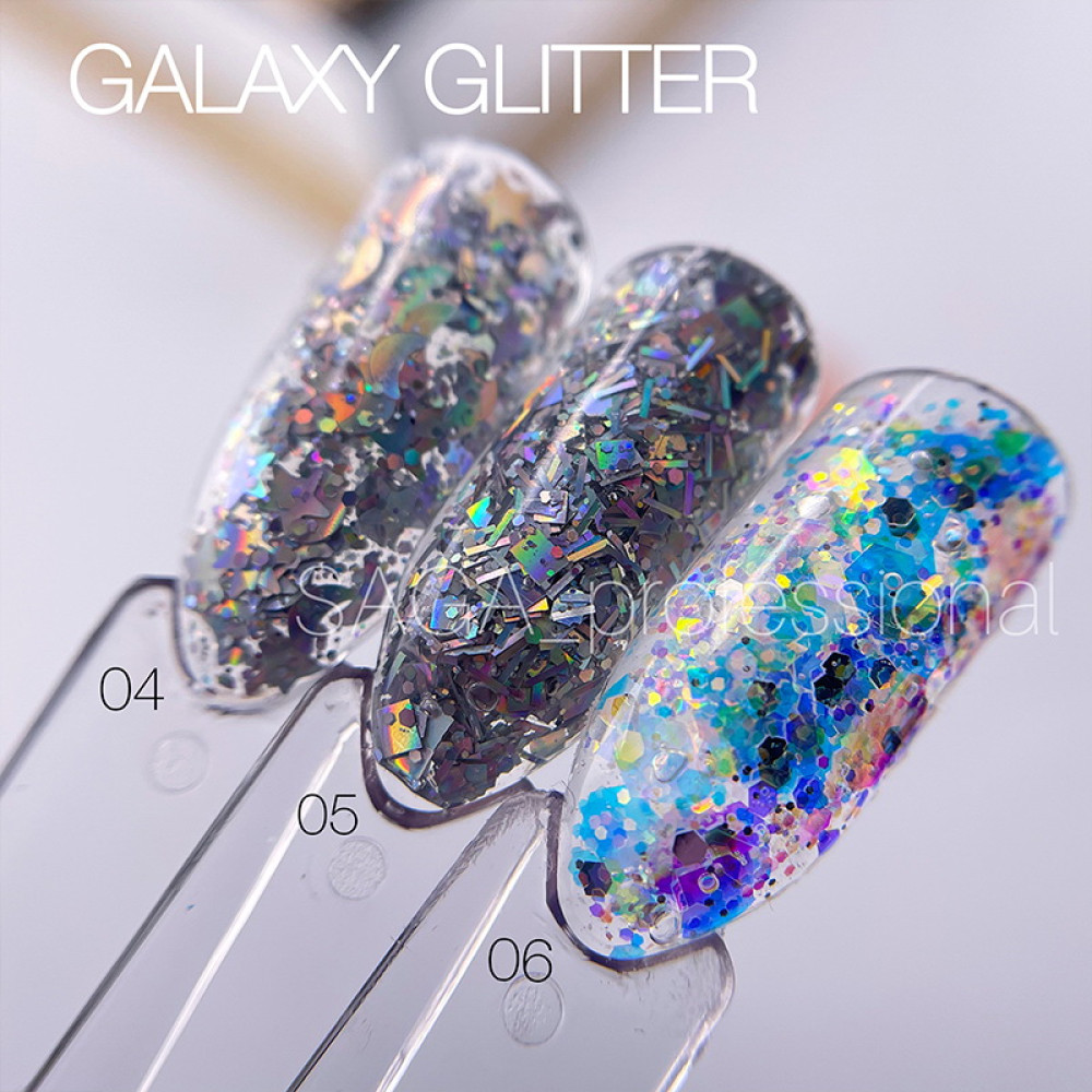 Глітерний гель Saga Professional Galaxy Glitter 05. 8 мл