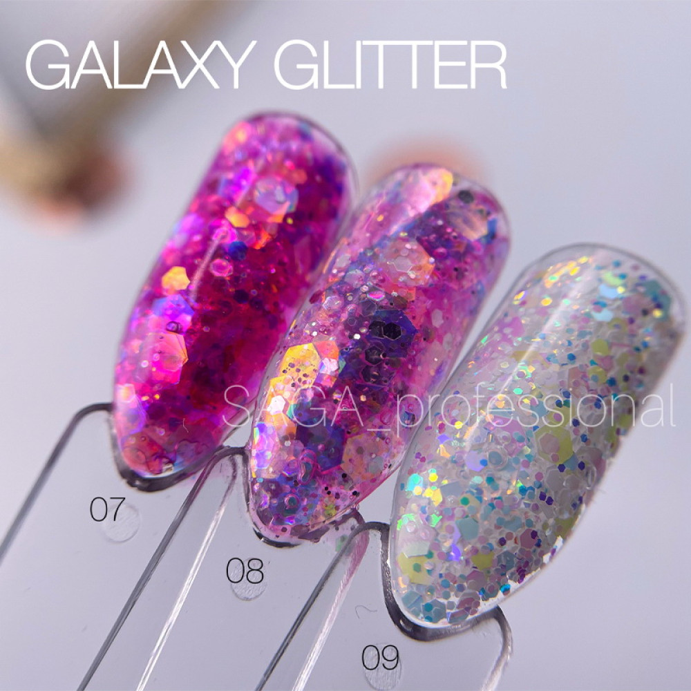 Глітерний гель Saga Professional Galaxy Glitter 07. 8 мл