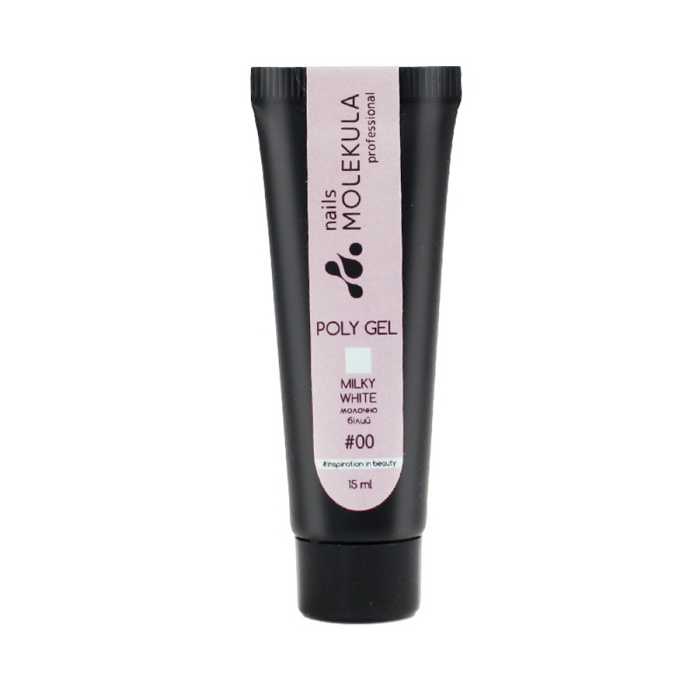 Полигель Nails Molekula Poly Gel 00 Milky White. молочно-белый. 15 мл