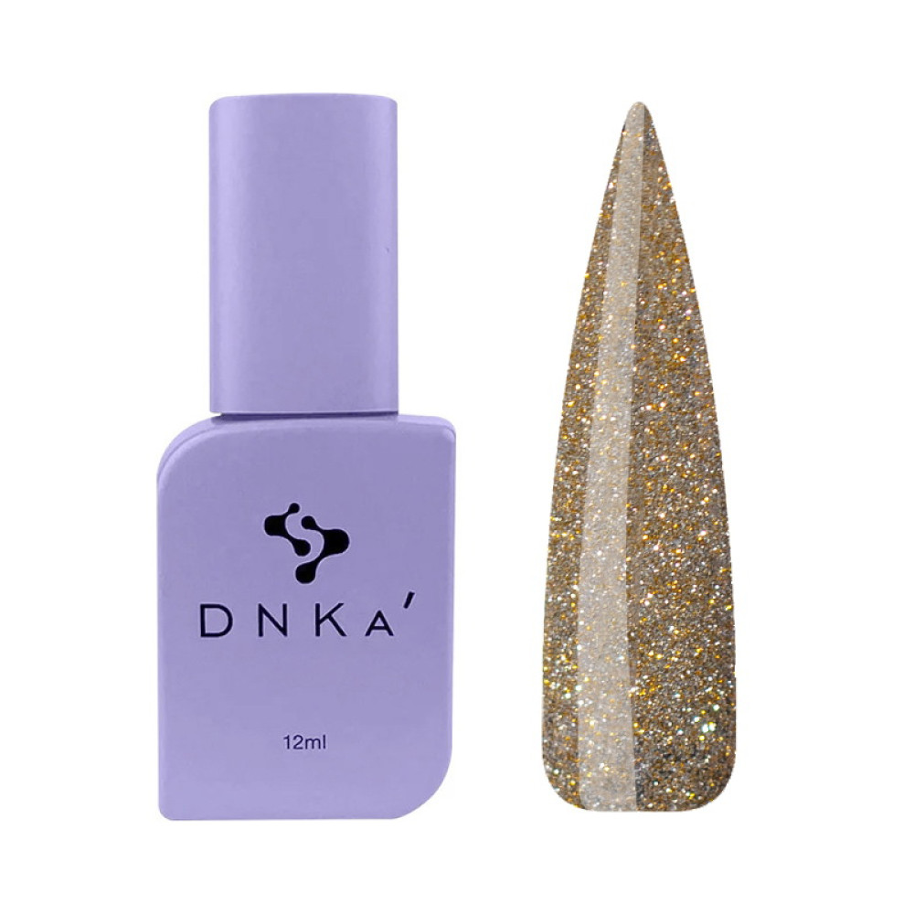 Гель-лак DNKa Polish Gel Autumn Kiss 0140 светоотражающий с витражным эффектом золотистый хаки 12 мл