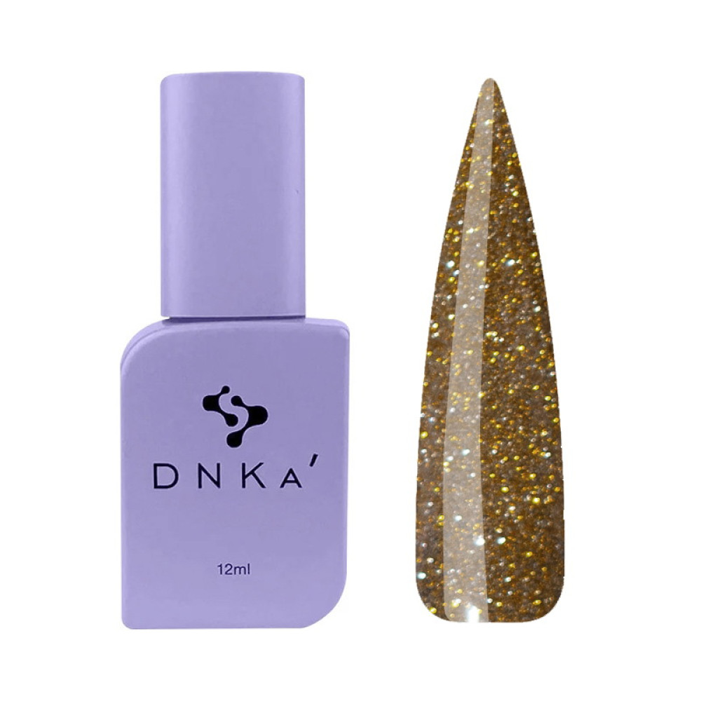 Гель-лак DNKa Polish Gel Autumn Kiss 0143 светоотражающий с витражным эффектом бежево-золотистый 12 мл