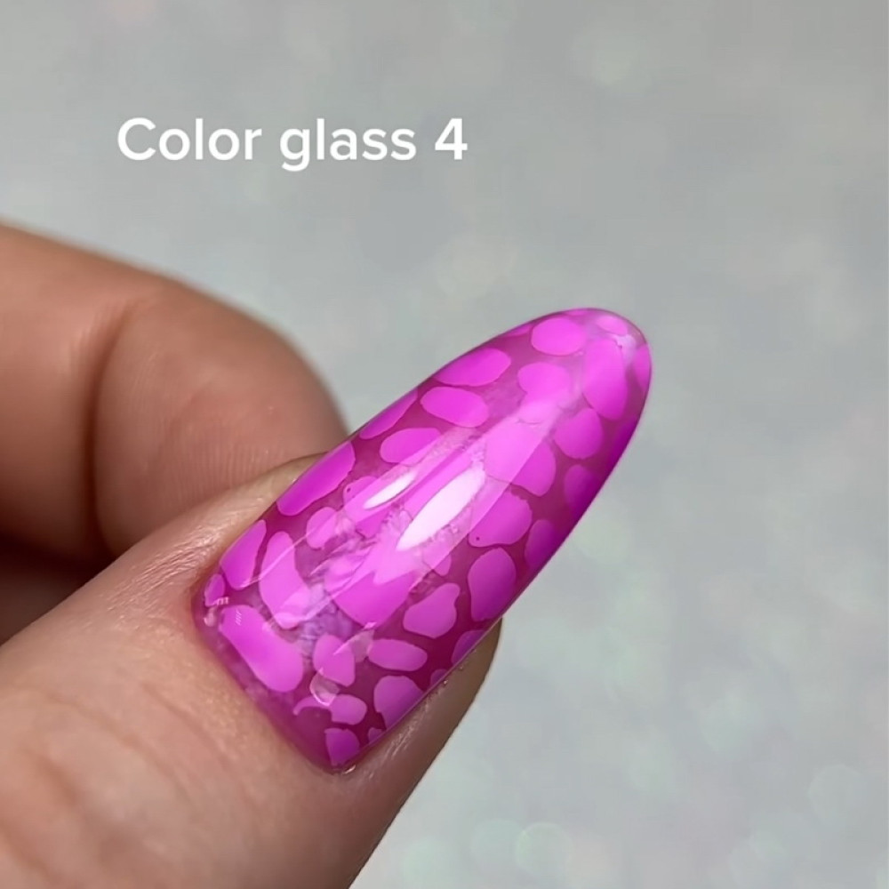 Гель-лак Elise Braun Color Glass 004 вітражний рожевий 10 мл