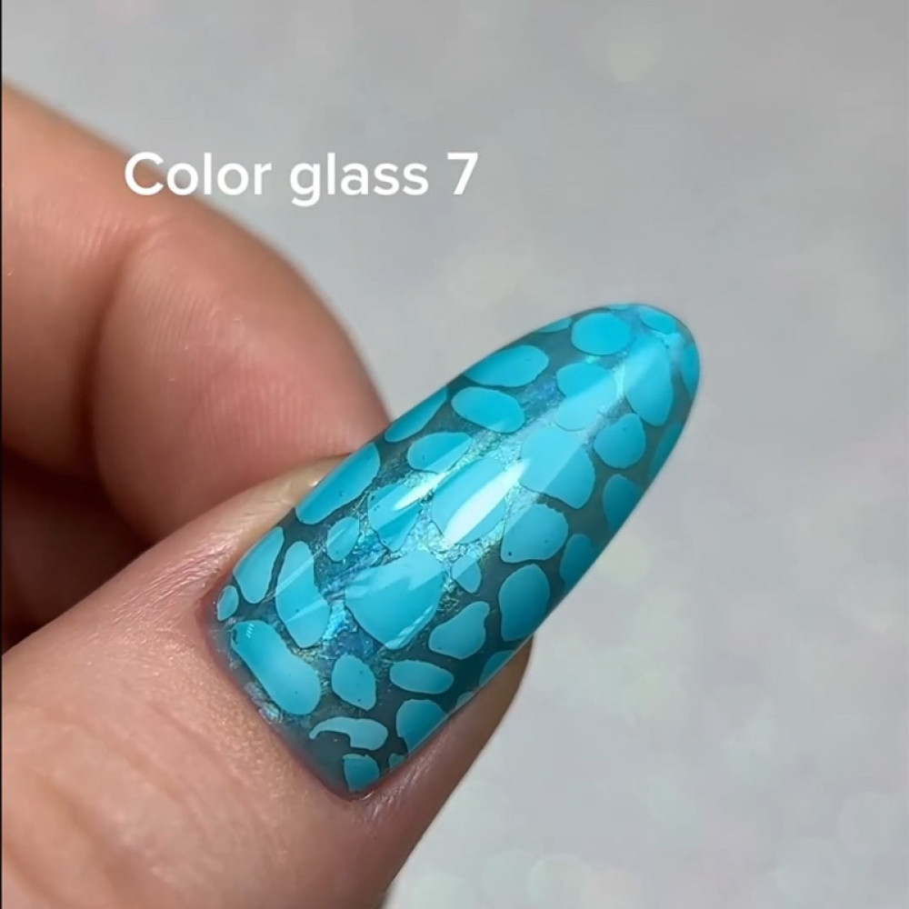 Гель-лак Elise Braun Color Glass 007 вітражний бірюзовий 10 мл