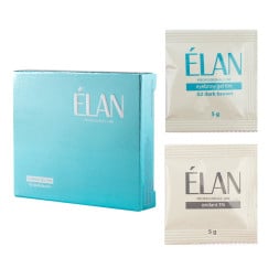 Гель-фарба для брів ELAN 02 Dark Brown темно-коричневий та кремовий окисник 3% в саше 5 г