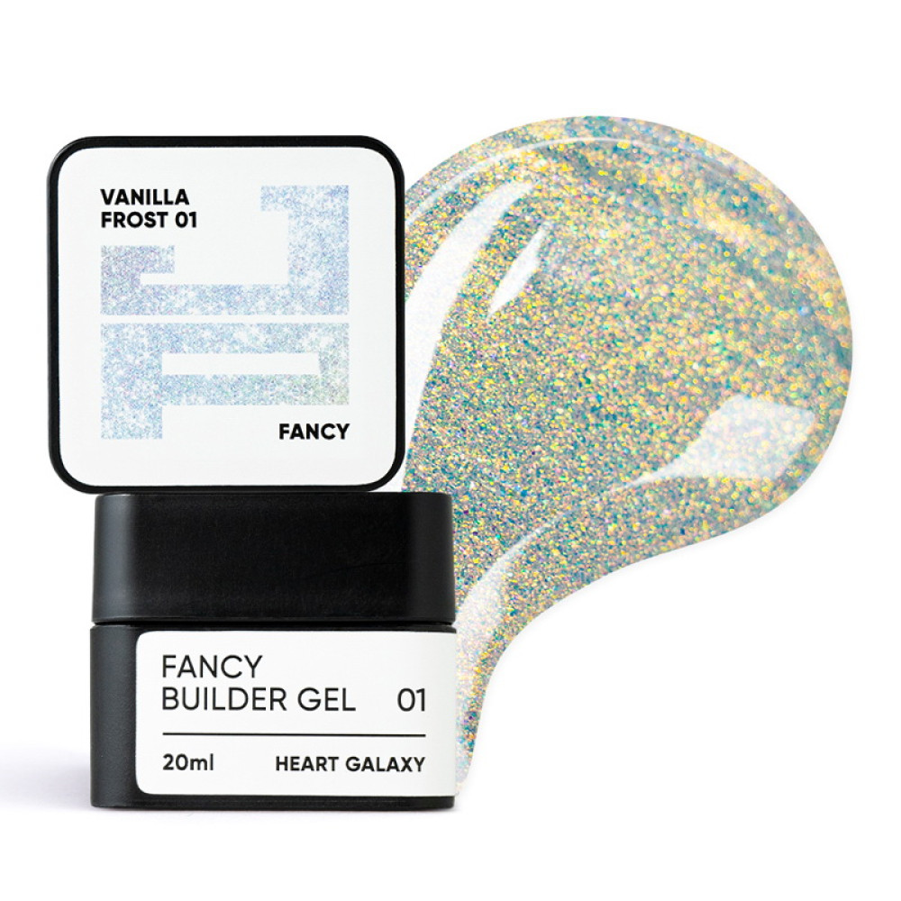 Билдер-гель Jerden Proff Fancy Builder Gel 01 Vanilla Frost для наращивания и моделирования с эффектом хамелеона золотисто-желтый