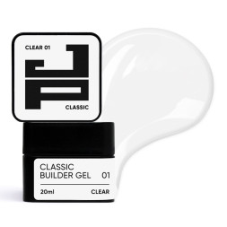 Білдер-гель Jerden Proff Classic Builder Gel 01 Clear класичний для моделювання та зміцнення прозорий 20 мл