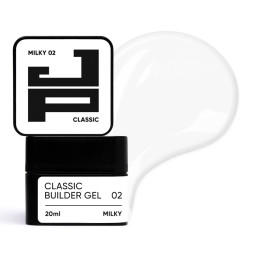 Білдер-гель Jerden Proff Classic Builder Gel 02 Milky класичний для моделювання та зміцнення молочний 20 мл