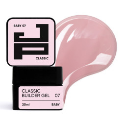 Білдер-гель Jerden Proff Classic Builder Gel 07 Baby класичний для моделювання та зміцнення ніжний рожевий 20 мл