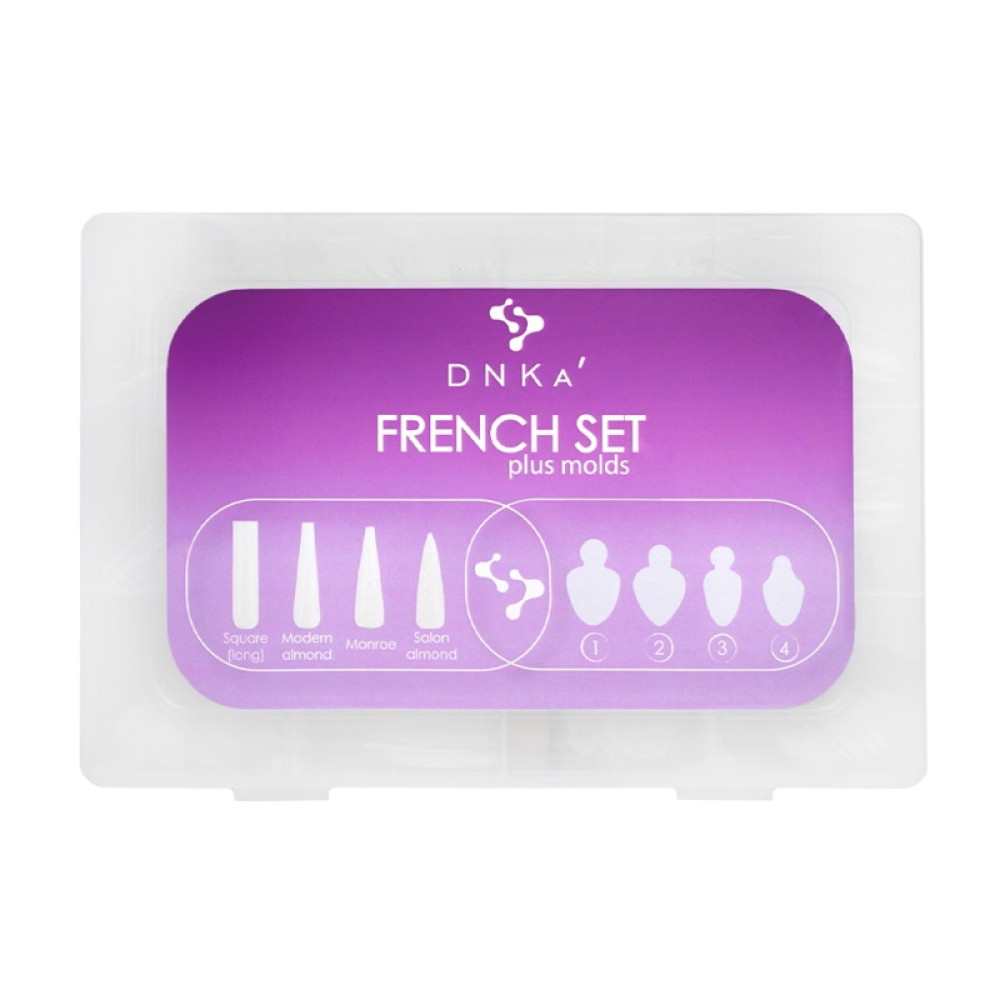 Френч сет DNKa верхние формы и молды French Set plus molds для наращивания 192/96 шт