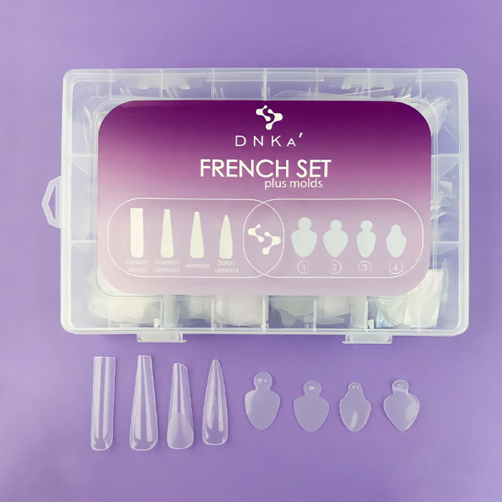 Френч сет DNKa верхние формы и молды French Set plus molds для наращивания 192/96 шт