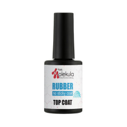 Топ каучуковый для гель-лака без липкого слоя Nails Molekula Rubber No Sticky Top Coat. 12 мл