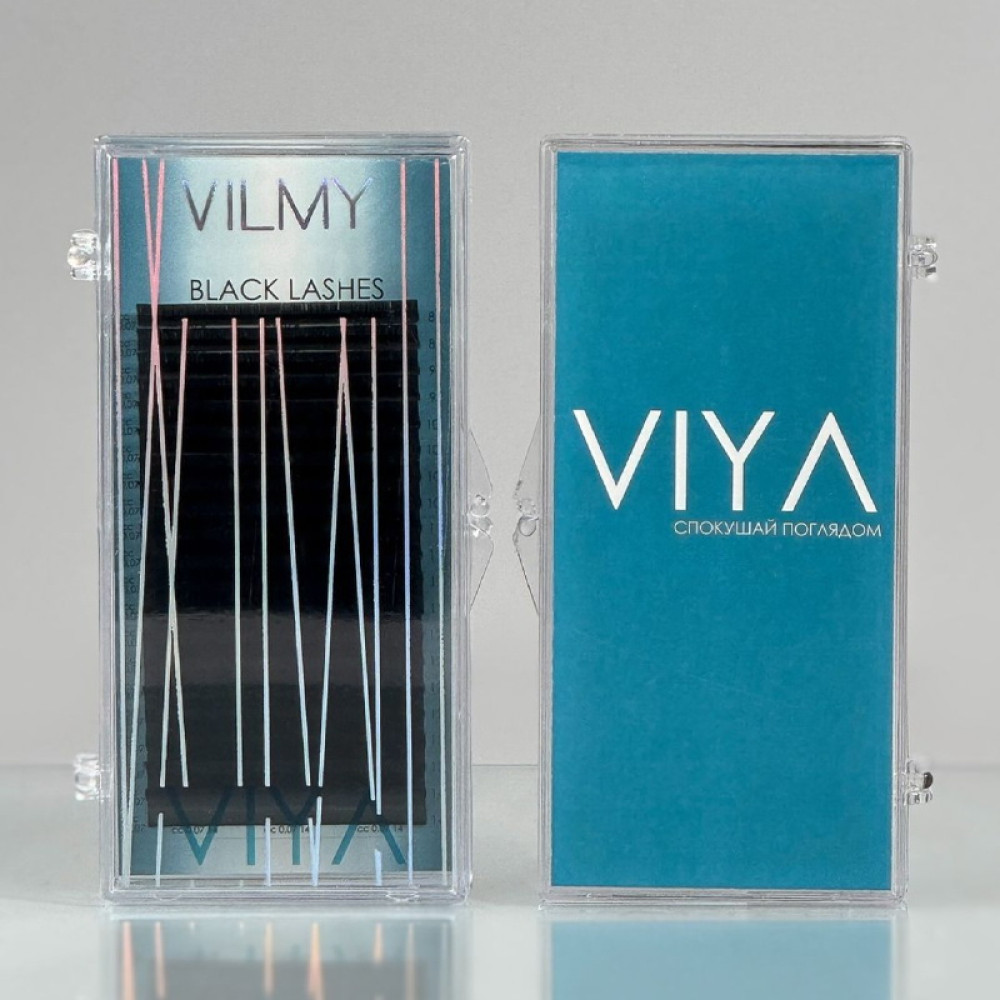 Ресницы Vilmy Viya Black 20 рядов mix M 0.07 (7-14 мм) черные