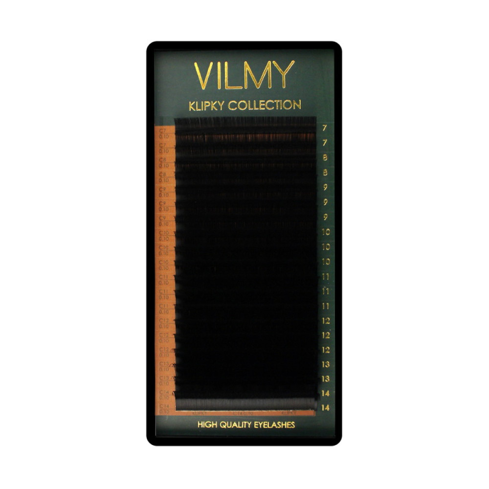 Ресницы Vilmy Klipky Black 20 рядов mix C 0.10 (7-14 мм) черные