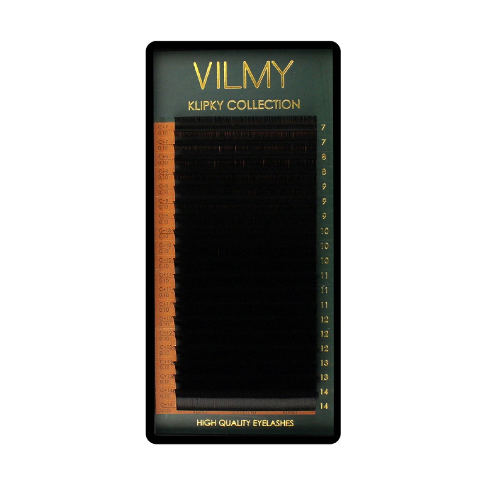 Ресницы Vilmy Klipky Black 20 рядов mix C 0.10 (7-14 мм) черные