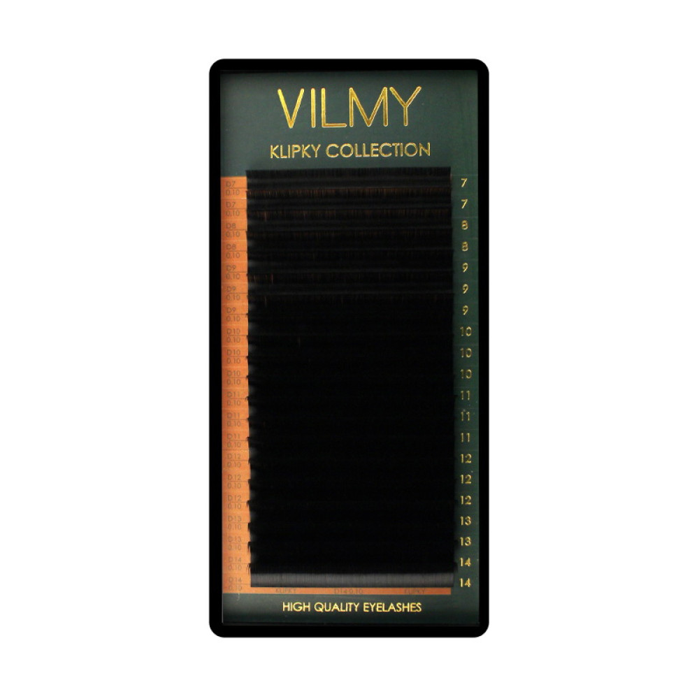 Ресницы Vilmy Klipky Black 20 рядов mix D 0.10 (7-14 мм) черные