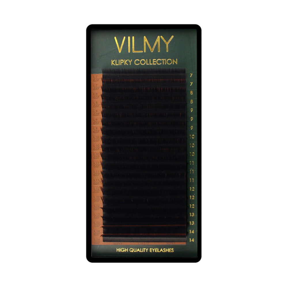 Ресницы Vilmy Klipky Black 20 рядов mix L 0.07 (7-14 мм) черные