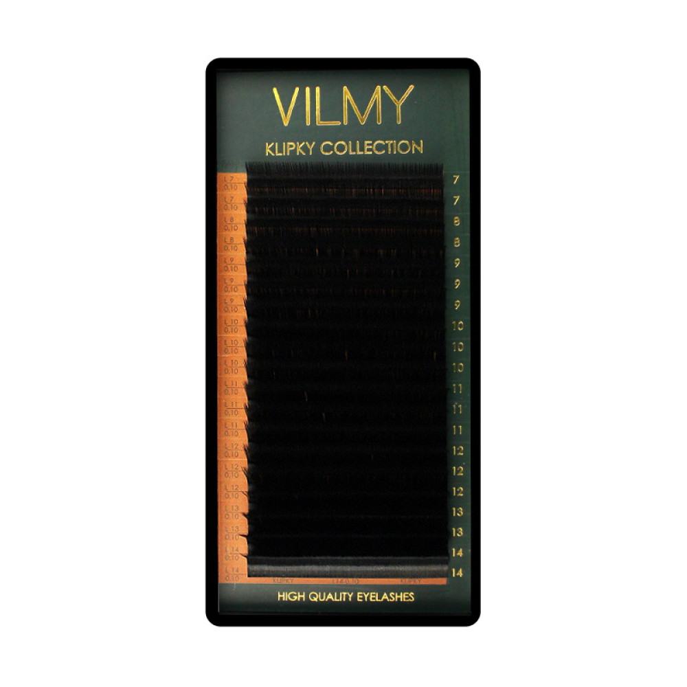 Ресницы Vilmy Klipky Black 20 рядов mix L 0.10 (7-14 мм) черные