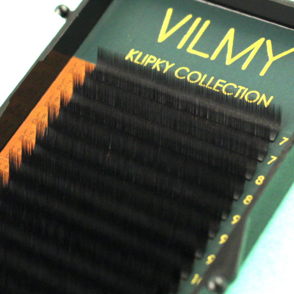 Ресницы Vilmy Klipky Black 20 рядов mix L 0.10 (7-14 мм) черные