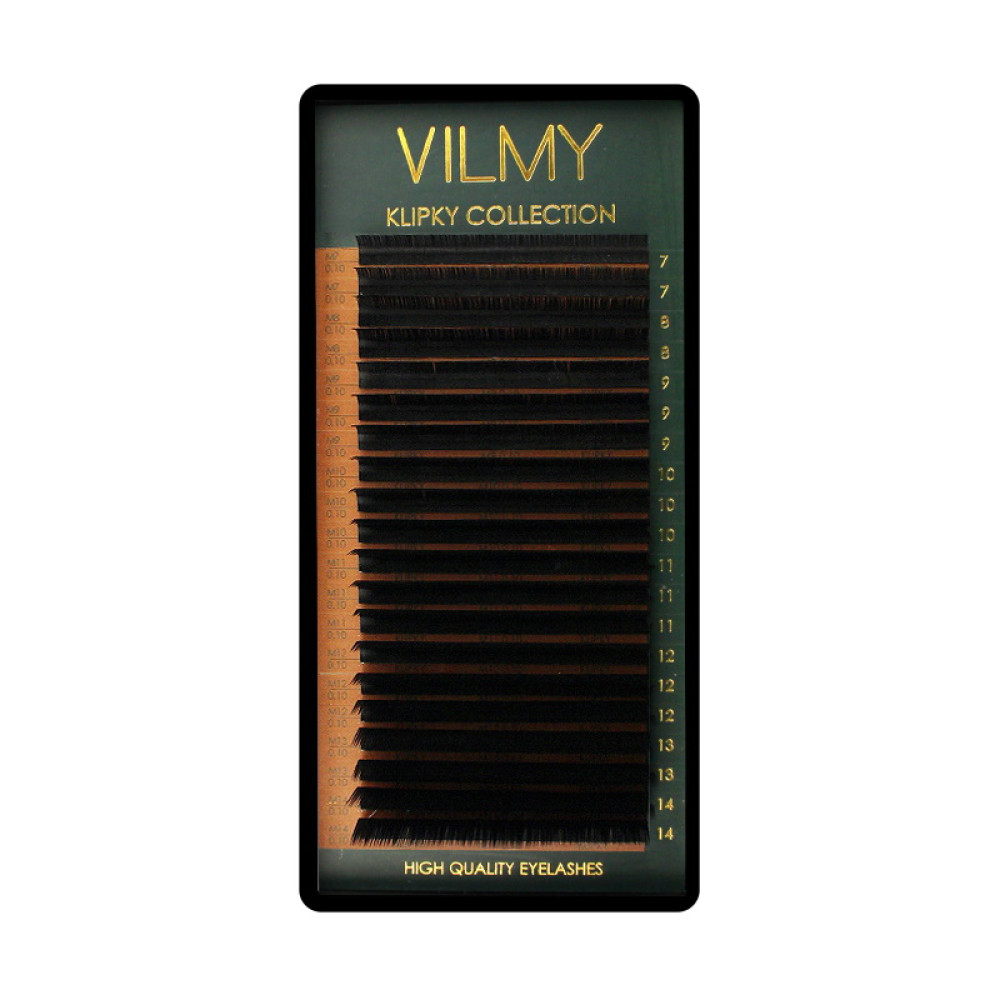 Ресницы Vilmy Klipky Black 20 рядов mix M 0.10 (7-14 мм) черные