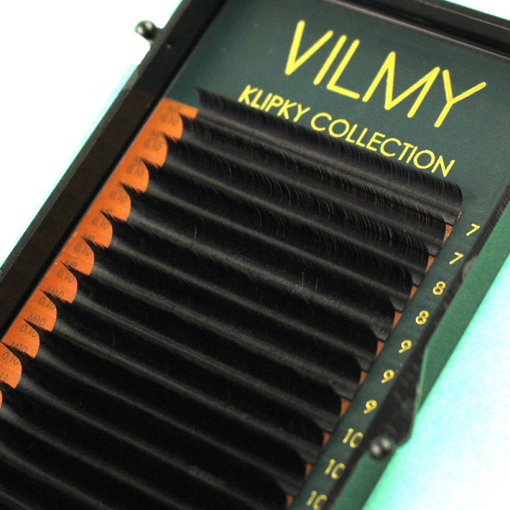 Ресницы Vilmy Klipky Black 20 рядов mix M 0.10 (7-14 мм) черные