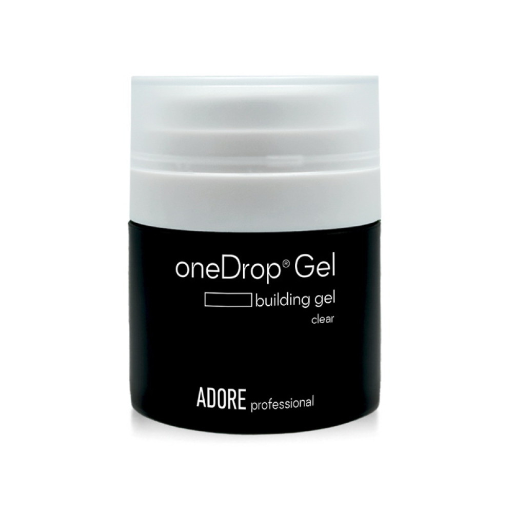 Гель будівельний камуфлюючий Adore Professional One Drop Gel Clear прозорий з вакуумною помпою 30 г