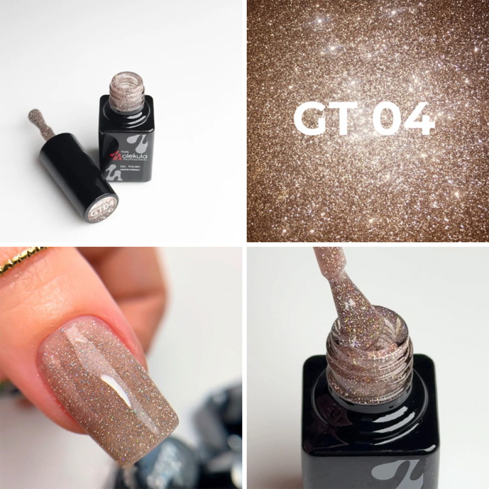 Гель-лак Nails Molekula Glint Touch GT04 світловідбиваючий 6 мл