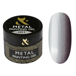 Гель-краска F.O.X Metal Painting Gel 001. цвет серебро. 5 мл