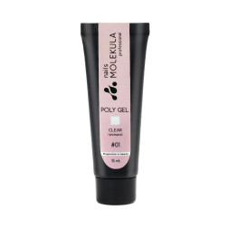 Полигель Nails Molekula Poly Gel 01 Clear. прозрачный. 15 мл