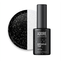 Топ для гель-лаку без липкого шару Adore Professional Miracle Top 06 Silver Glitter з сріблястими блискітками 8 мл