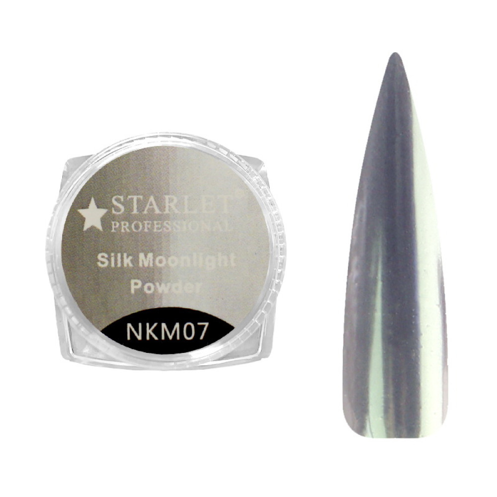 Втирання для нігтів Starlet Professional Silk Moonlight Powder NKM 07 колір срібна бірюза 1 г