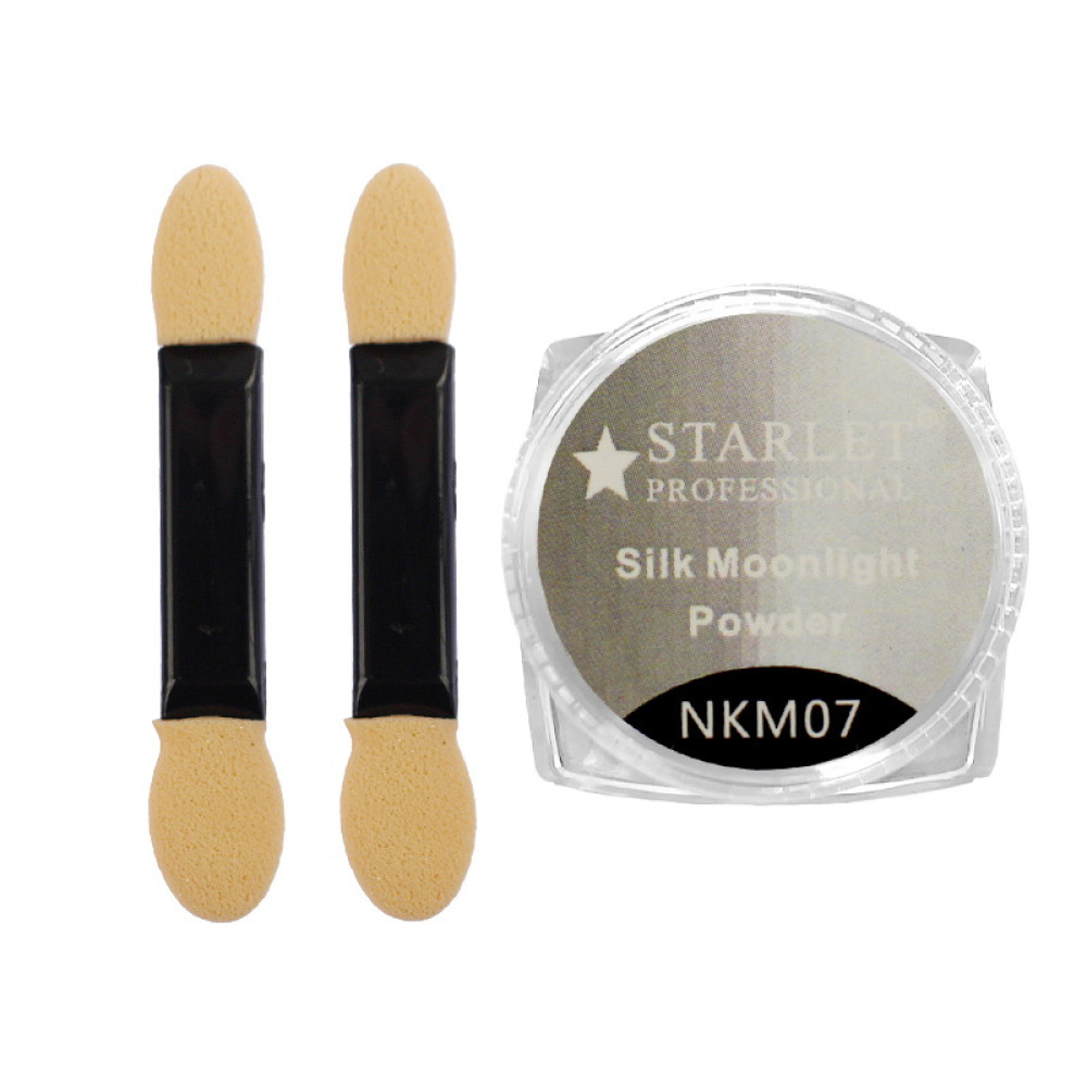 Втирання для нігтів Starlet Professional Silk Moonlight Powder NKM 07 колір срібна бірюза 1 г