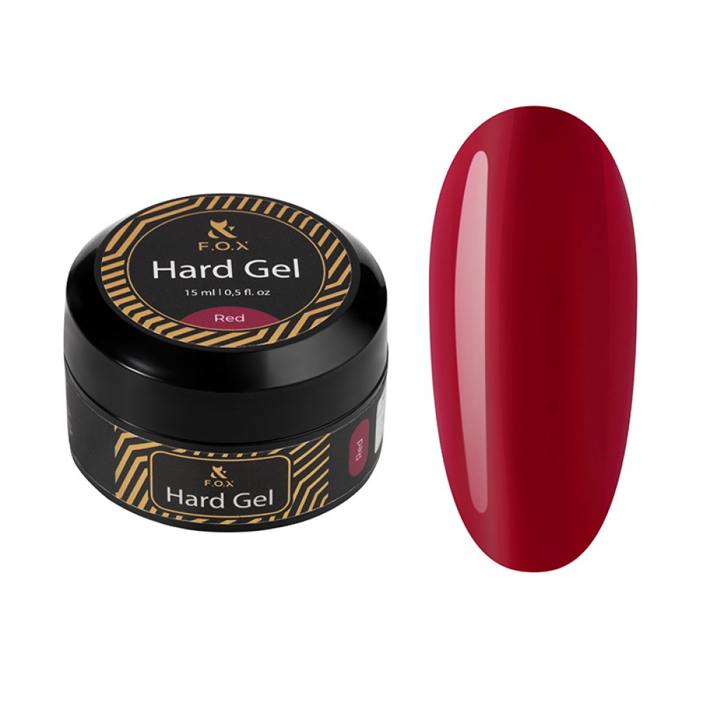 Гель F.O.X строительный жидкий Hard Gel Red насыщенный малиново-красный оттенок 15 мл